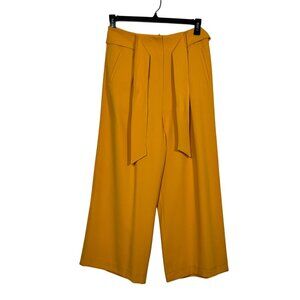 Antonio Melani Mustard Tie Waist Pocket Wide-Leg Pants Size 6 Casual Chic NWT